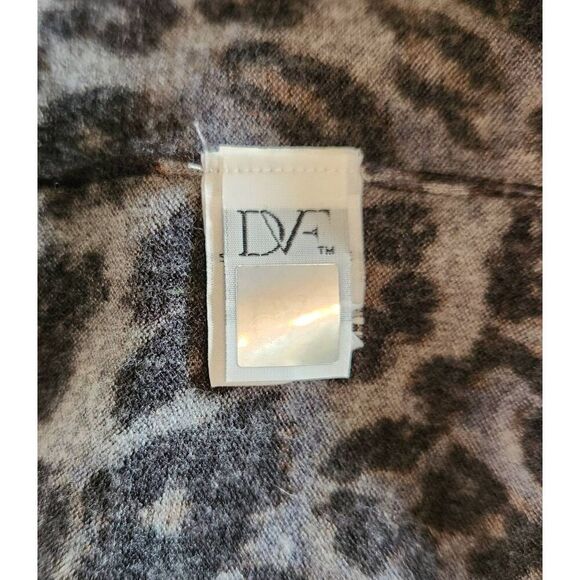 Diane Von Furstenberg Leopard Print Wool Blend Long Button Front Cardigan Size M - Picture 6 of 7